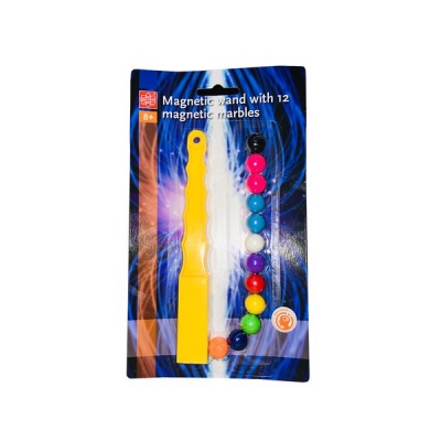 Photo of Edu Science Edu-Science Magnet Wand Yellow with 12 Magnetic Marbles