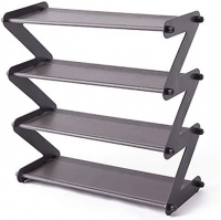 Z Shaped 4 Tier Shoe Rack Space Saving Easy to Assemble