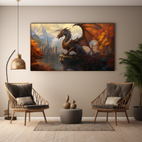 Canvas Wall Art Fantasy Dragon Realm BK0038