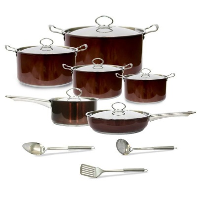 Photo of Conic 15 Piece Stainless Steel Heavy Bottom Cookware Set - Brown