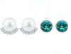 Civetta Spark Mary stud -pearl with Swarovski Turquoise Crystal Photo