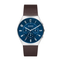 Skagen Grenen Chronograph Espresso Leather Watch SKW6842