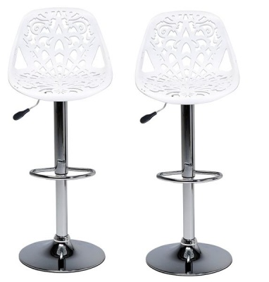 Dream world Bar Stools Kitchen Counter Stools Set of Two White Colour