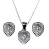 Halo Teardrop Pendant Chain and Earring Set Photo