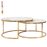 Elegant 2 Piece Nesting Round Coffee Table