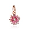 JD Accessoriez JD S925 Sterling Silver Enamel Pink Daisy Flower Pendant Photo