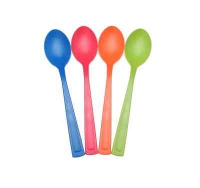Gizmo Disposable Plastic Table Spoons 12 Pack Assorted Colours