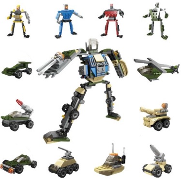 12 1 Military Robot Fighting Force Building Block Set for Kids