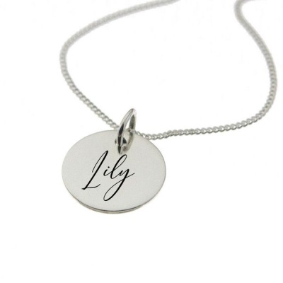 Photo of ""Lily" Personalised Engraved Necklace in Sterling Silver"