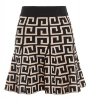 Quiz Ladies Black Geometric Knit Mini Skirt