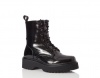 Quiz Ladies Black Patent Lace Up Boots - Black Photo