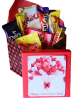 The Biltong Girl Happy Valentines Chocolate Gift box with heart Balloons in Bow Photo