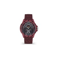 Police Gents Wing Sketch Red Silicone with Screen Print Watch