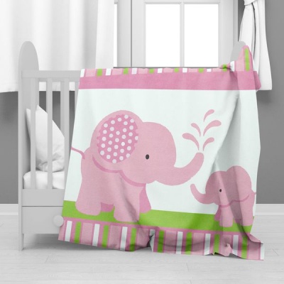 Photo of Print with Passion Pink Elephants Minky Blanket