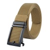 Heavy Duty Nylon Webbing Ratchet Belt with Automatic Slide Buckle-Khaki Photo