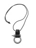 Stainless Steel Buckle Pendant with Black Leather Necklace Photo