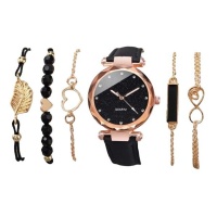 Womens Quartz Watch With Leather Strap Luxury Bracelet