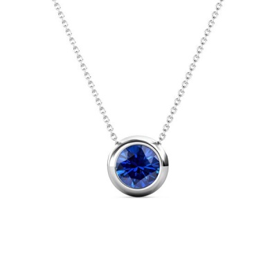 Photo of Destiny Moon September/Sapphire Birthstone Necklace with Swarovski Crystal