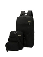 3 Pieces Backpack Back To School Shoulder Bag Black