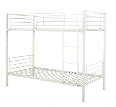 Photo of Hazlo Roma Single over Metal Bunk Bed with Ladder - White