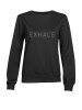 White Exhale Slogan on Black Brushed Fleece Sweater Photo