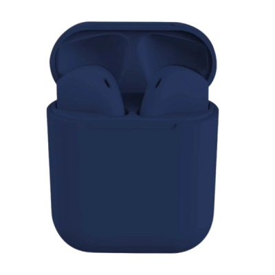 i12 TWS Wireless Bluetooth Ear Pods with Charging Box Navy Blue