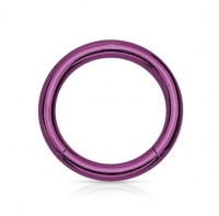 S C S C Round Circular Stainless Steel Nose Ring Purple
