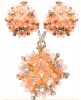 Ladies Peach Flower Detail Earrings & Pendant Set Photo