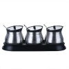 Set of 3 Condiments Jars - Silver Photo