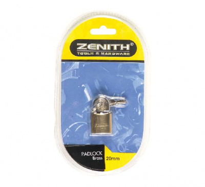 Photo of Zenith Bulk Pack x 4 Padlock Brass 20mm Carded