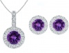 Civetta Spark Rachel Set - Swarovski Amethyst Crystal Rosegold Photo