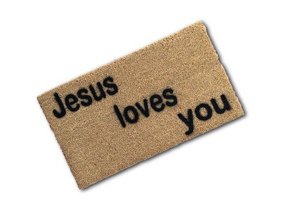 Photo of Matnifique Doormat Natural 'Jesus Loves You' 70 x 40cm