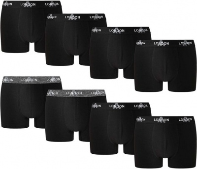 Photo of Fm London Men's Black Fitted Hipster Boxers with Hyfresh Anti-Odour Technology - 8 Pack