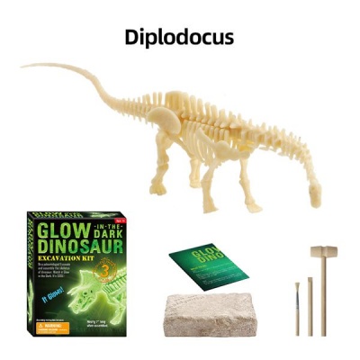 Photo of Junior Glow in the Dark Dinosaur Excavation Kit - Diplodocus Skeleton