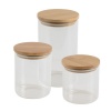 Glass Storage Jars with Bamboo Lids - Set of 3 Photo