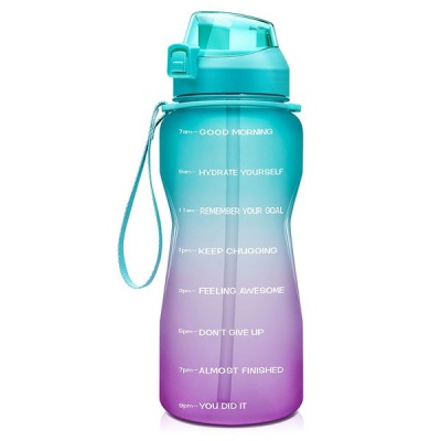Photo of SKAULT - Large 2L Motivational Water Bottle Time Markers and Straw BPA-Free