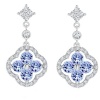 Civetta Spark Lucky Clover Earring- Swarovski Light Sapphire Crystal Photo