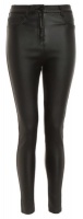 Quiz Ladies Black Faux Leather High Waisted Skinny Jeans