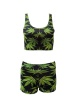 SKA Bra & Short Swimsuit Set- Leaves on Black Photo