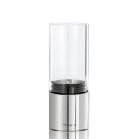 blomus Tealight Holder Polished Stainless Steel with Clear Glass FARO