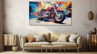 Canvas Wall Art Chromatic Cruiser Bike Abstract HD0161