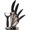 Royalty Line 4 Piece Ceramic Coating Knife Set with Acrylic Stand - Black Photo