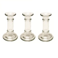 Clear Glass Candle Holder 13 5cm