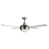 Taurus Ceiling Fan with Remote Control 4 Blade Steel Silver