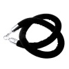 Black Velvet Stanchion Rope - Silver Clip Photo