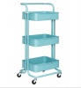 3-Tier Metal Mesh Shelf Rolling Cart Photo