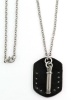 Stainless Steel Bolt & Leather Dog Tag With Round Link Chain Photo
