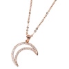 Idesire Rose Gold Crescent Moon Pendant Necklace With Cubics Photo