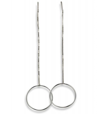 Photo of Trans Continental Marketing - Silver Circle Earrings With Chain