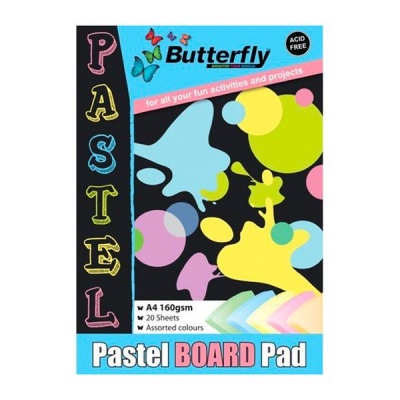 Butterfly Board Pads A4 160gsm 20 Sheets Pastel x 50